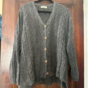 NATURAL LIFE Charcoal Button-Up Cardigan